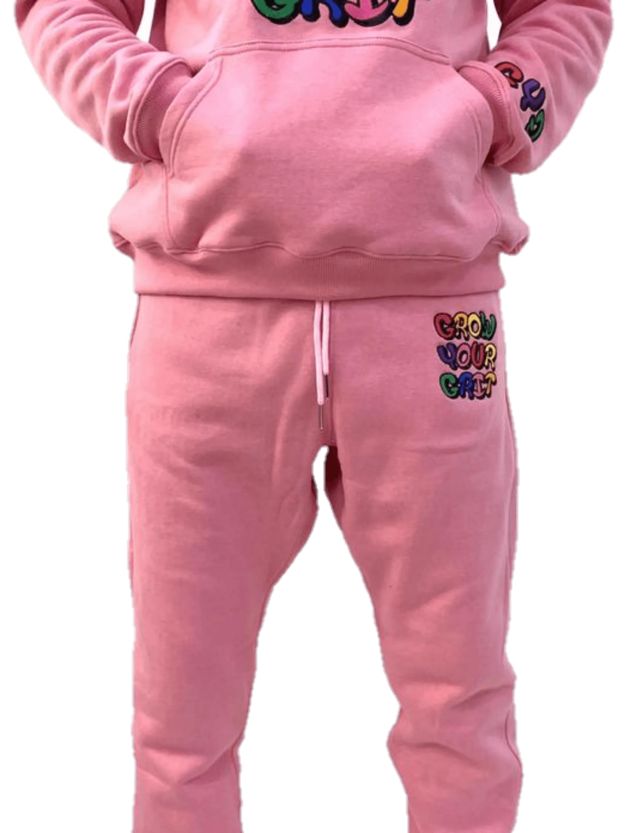 Grow Your Grit Sportswear Pink Athletic sweatpants & Joggers