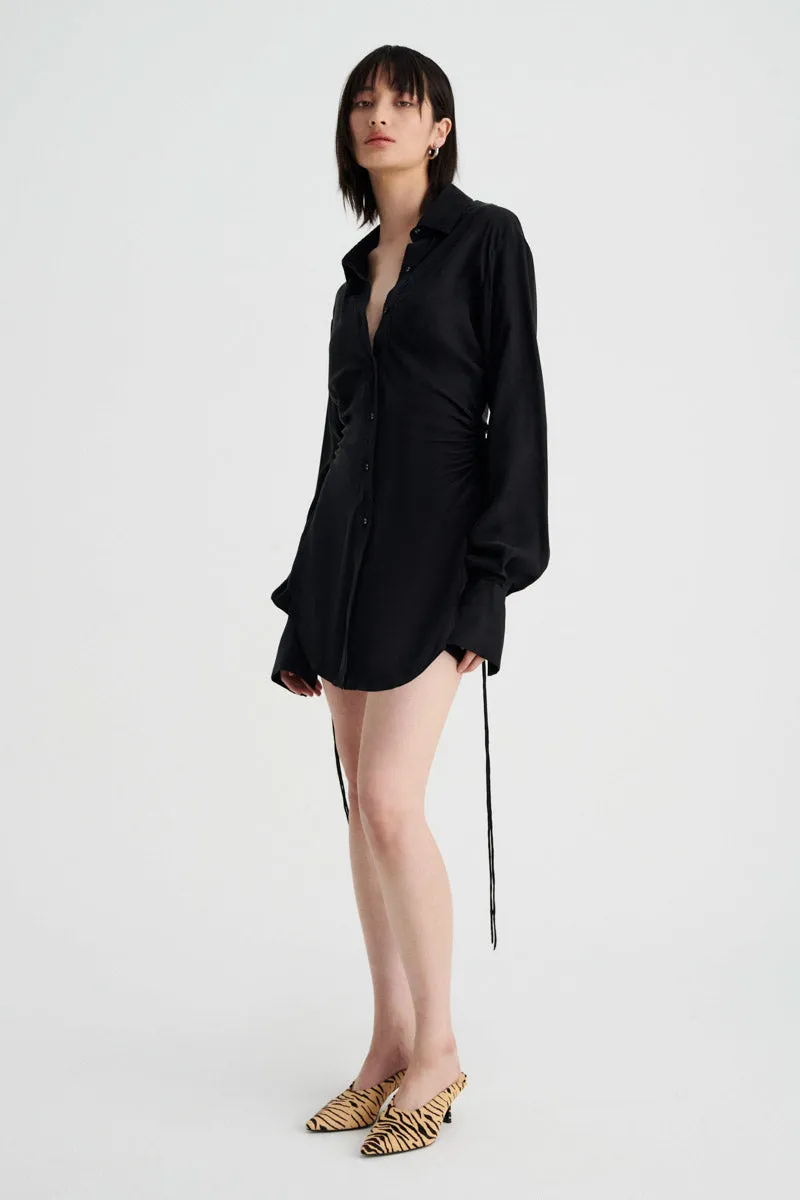 Halley Mini Shirt Dress - Black