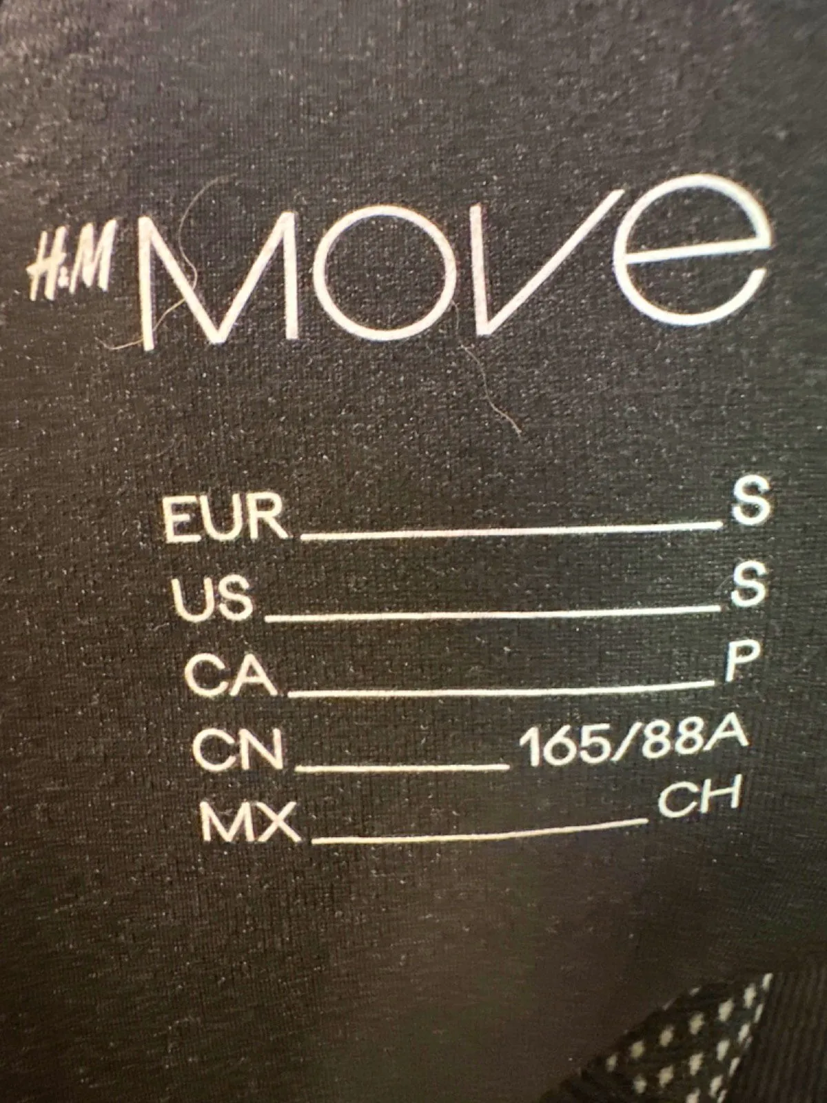 H&M Black Patterned Move Leggings UK S