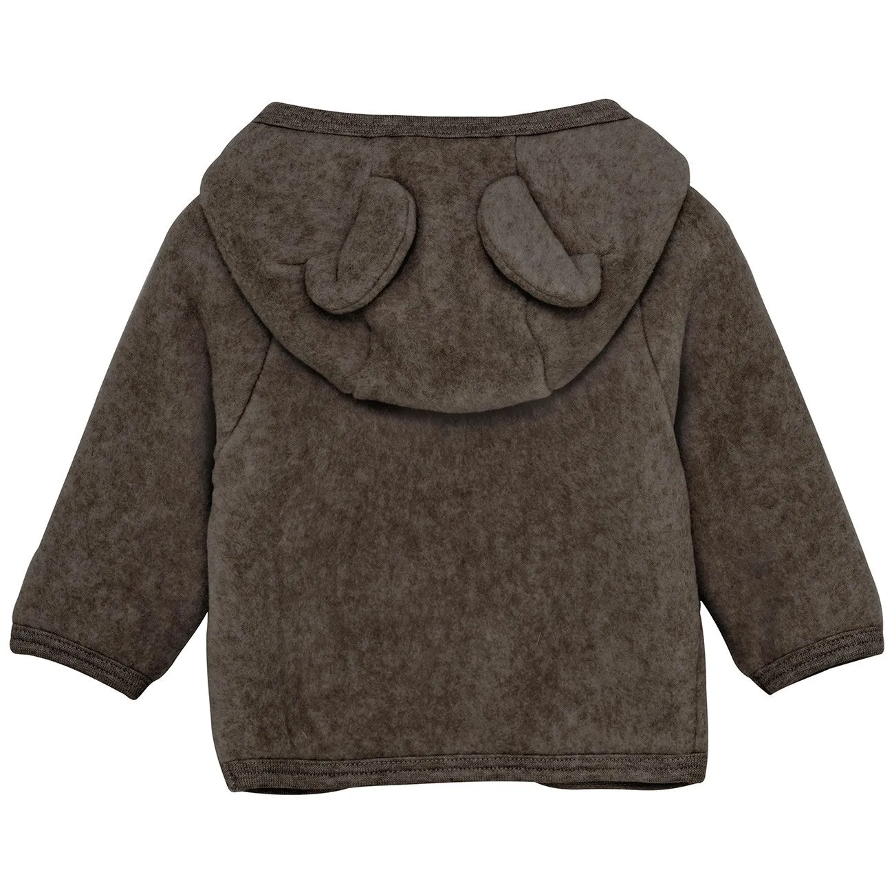 Huttelihut Brown Melange Jacket Ears Cotton Fleece