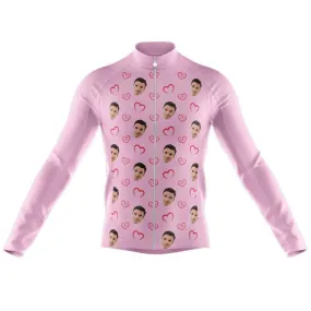 I heart you Custom Face Thermal Club Jersey (pink)