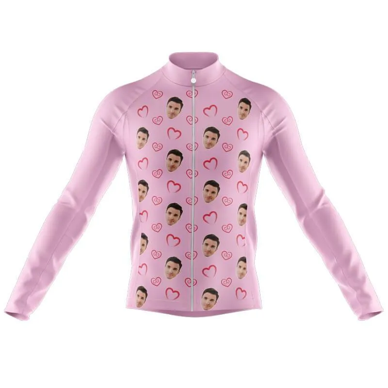 I heart you Custom Face Thermal Club Jersey (pink)