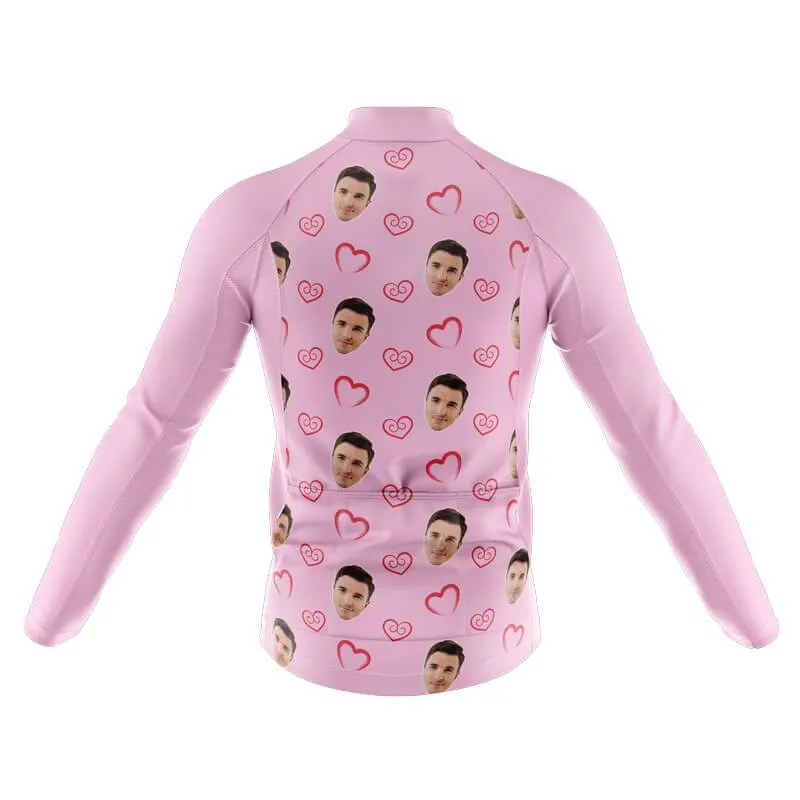 I heart you Custom Face Thermal Club Jersey (pink)