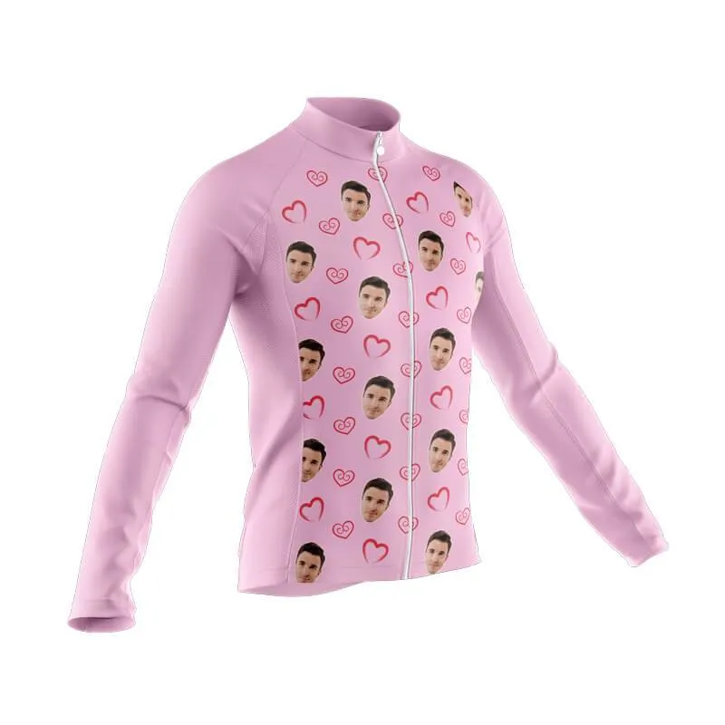 I heart you Custom Face Thermal Club Jersey (pink)