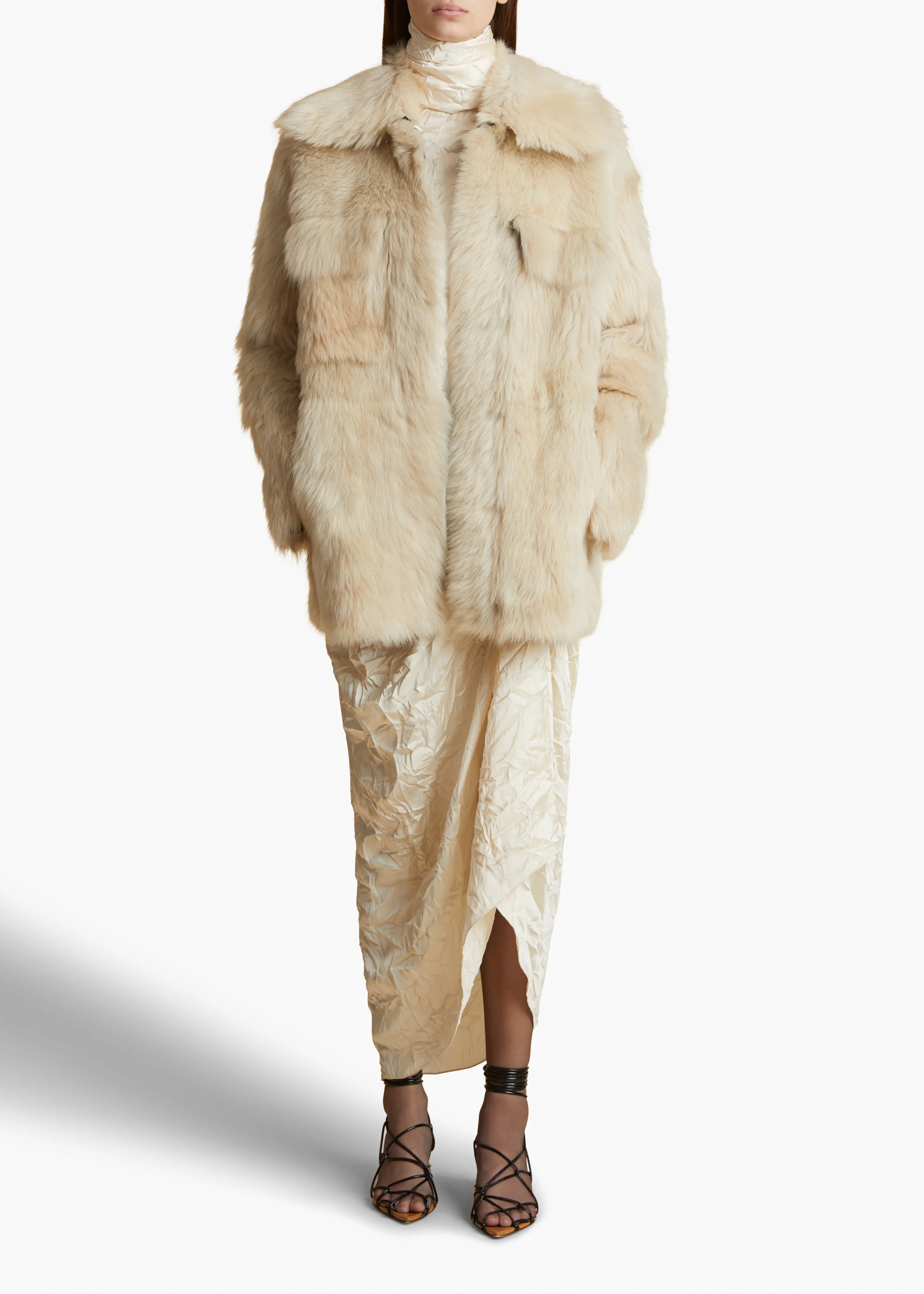 Iana Jacket in Cream Shearling