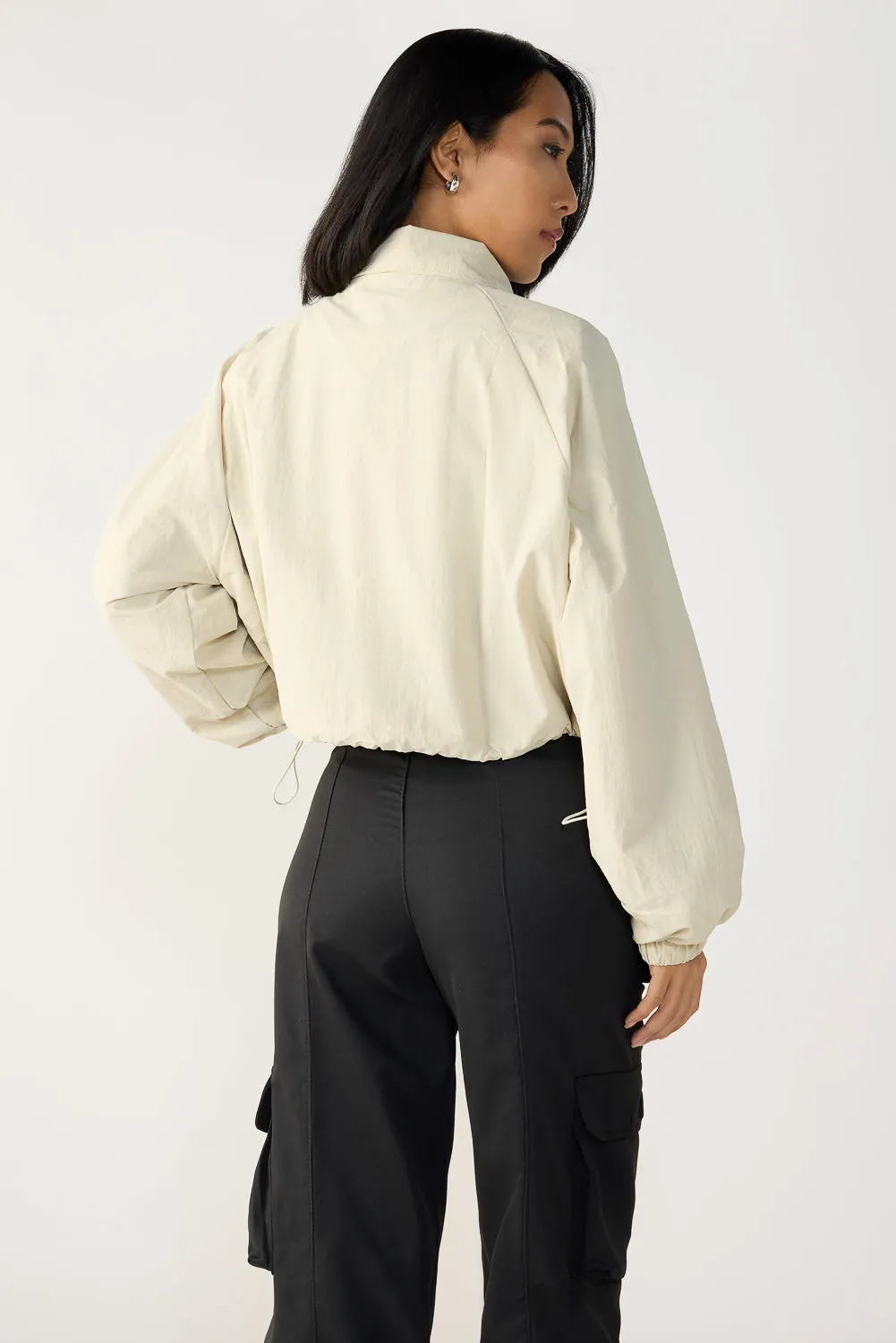 Ivory Cropped Cargo Jacket