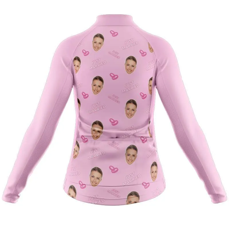 Just Married Custom Face Thermal Club Jersey (Pink)