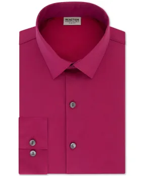 Kenneth Cole Reaction Men's Slim-Fit All Day Flex Solid Dress Shirt Pink Size 36-37