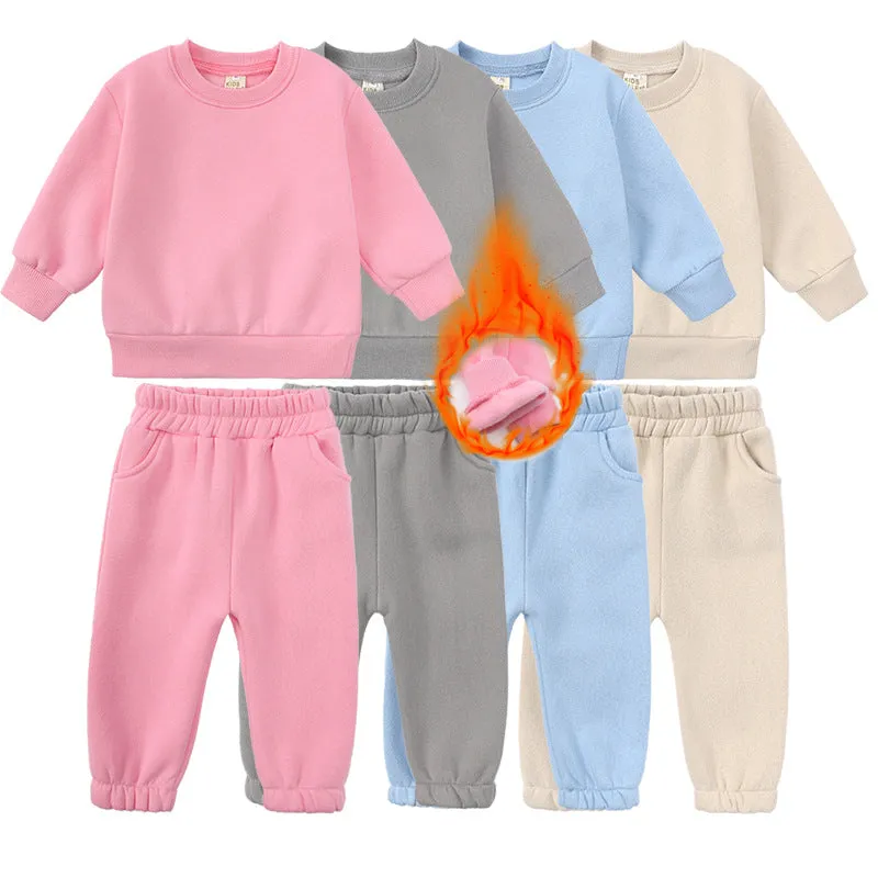 Kids Casual Sports Sweatshirt and Pants Two-piece Outfit Set