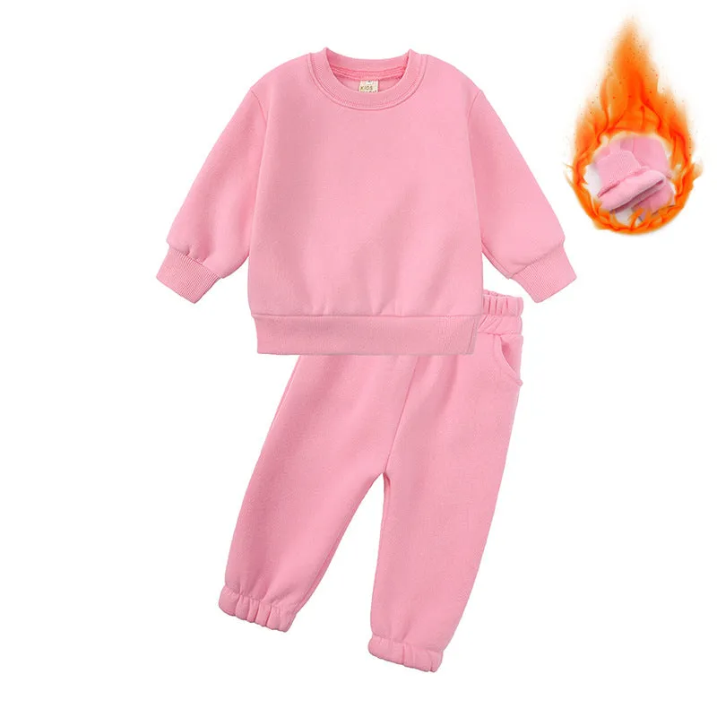 Kids Casual Sports Sweatshirt and Pants Two-piece Outfit Set