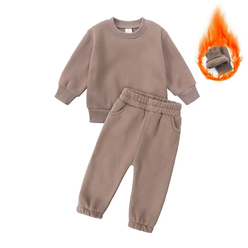 Kids Casual Sports Sweatshirt and Pants Two-piece Outfit Set