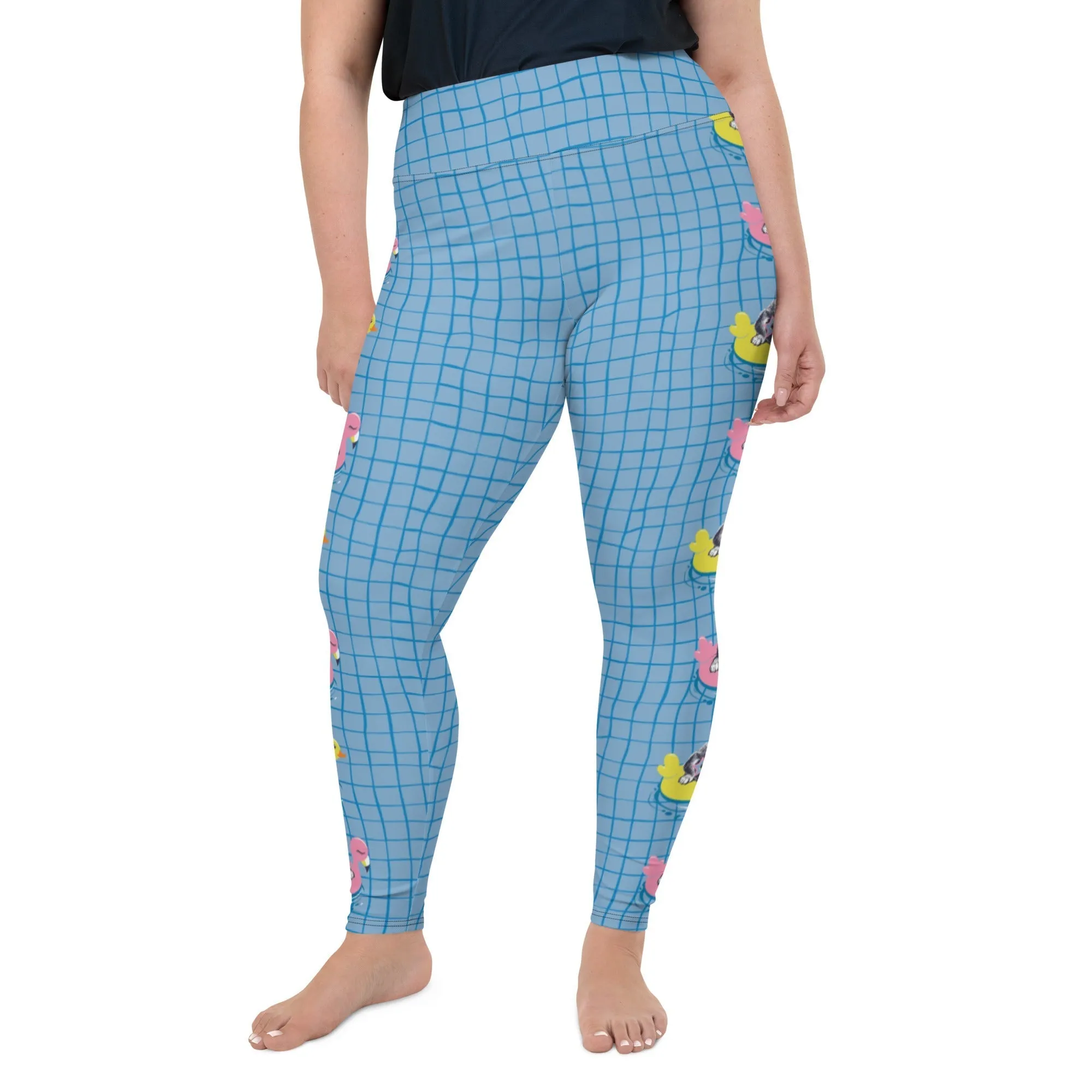 Kittens and Puppies in Floats Plus Size Leggings