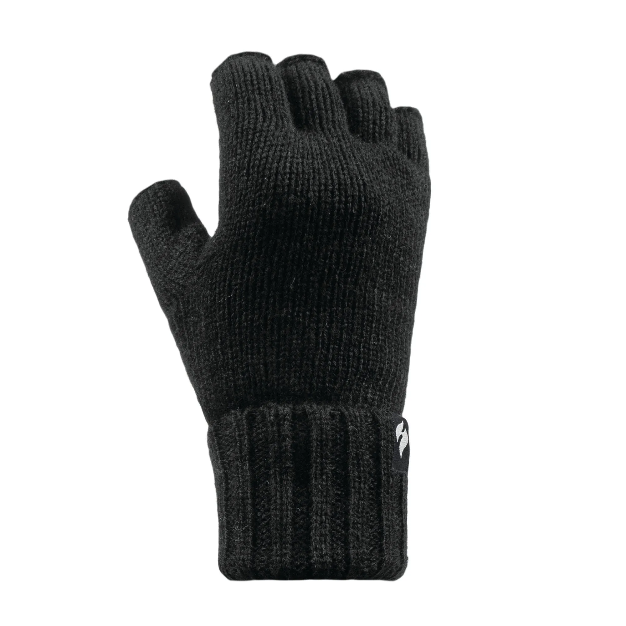 Ladies Carly Plain Fingerless Gloves - Black