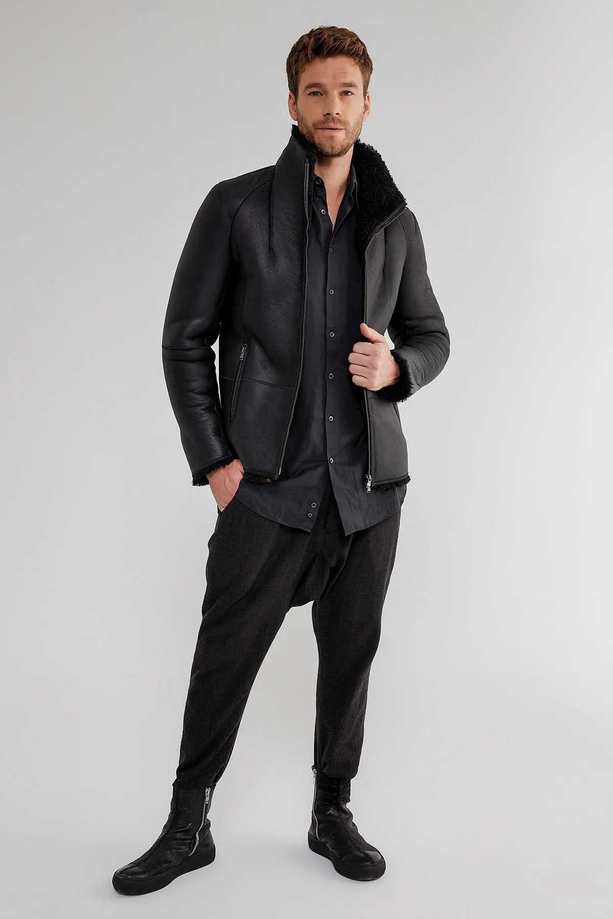 Leo - Black Shearling Jacket