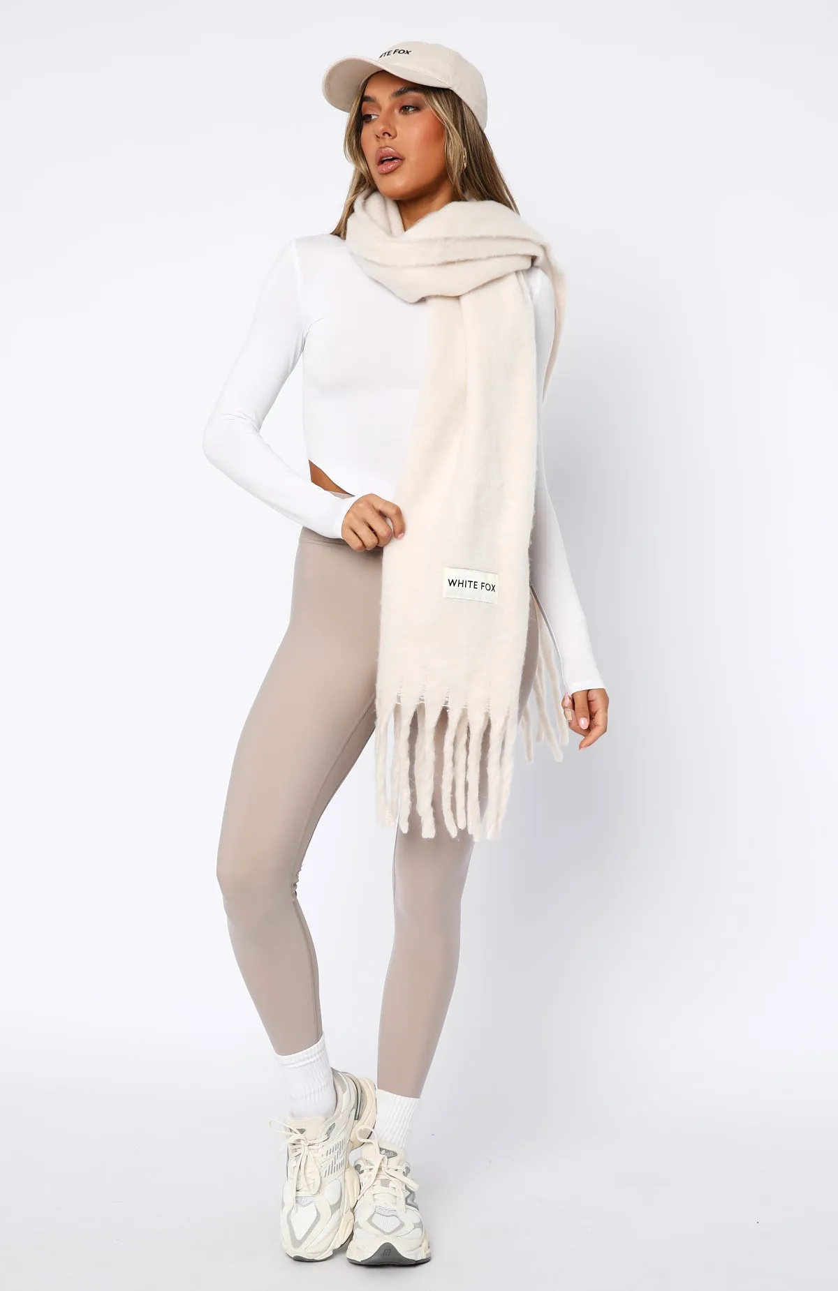 Let's Get Cozy Oversized Scarf Winter White