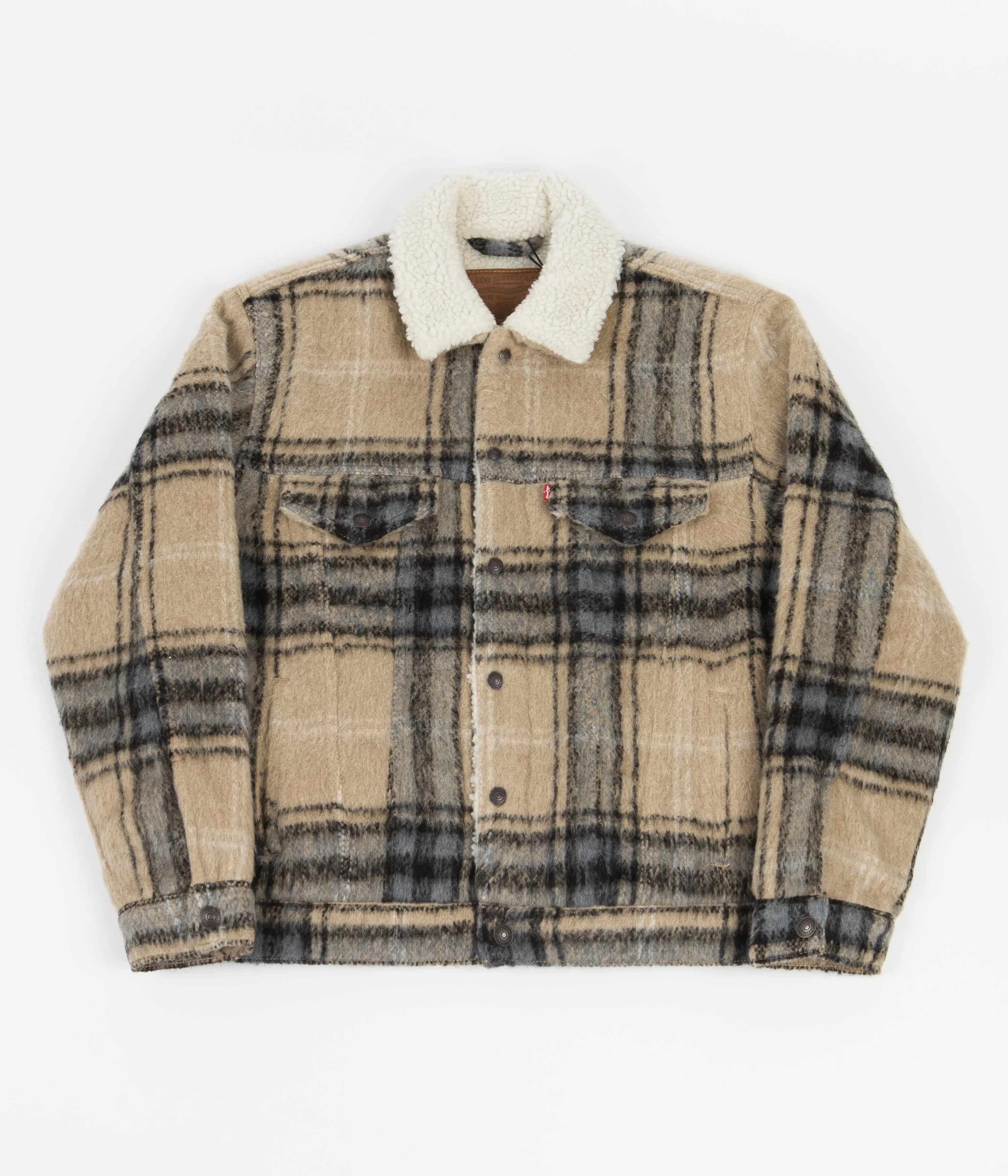 Levi's® Red Tab™ Vintage Fit Sherpa Trucker Jacket - Camel Blue Plaid