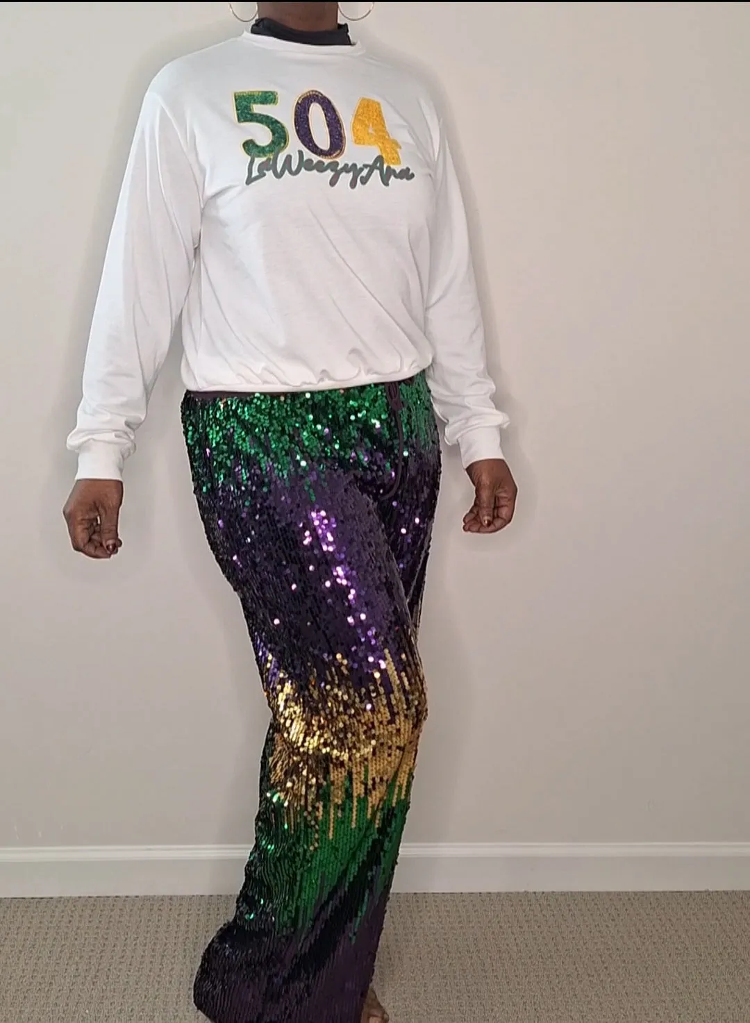 MARDI GRAS Jogger Sweatpants with 504 sweatshirt