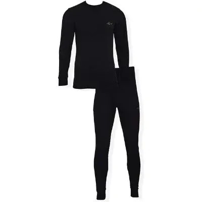 Men Waffle Thermal Set Black