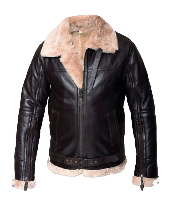 Men's B3 Shearling Aviator Bomber Sheepskin Jacket