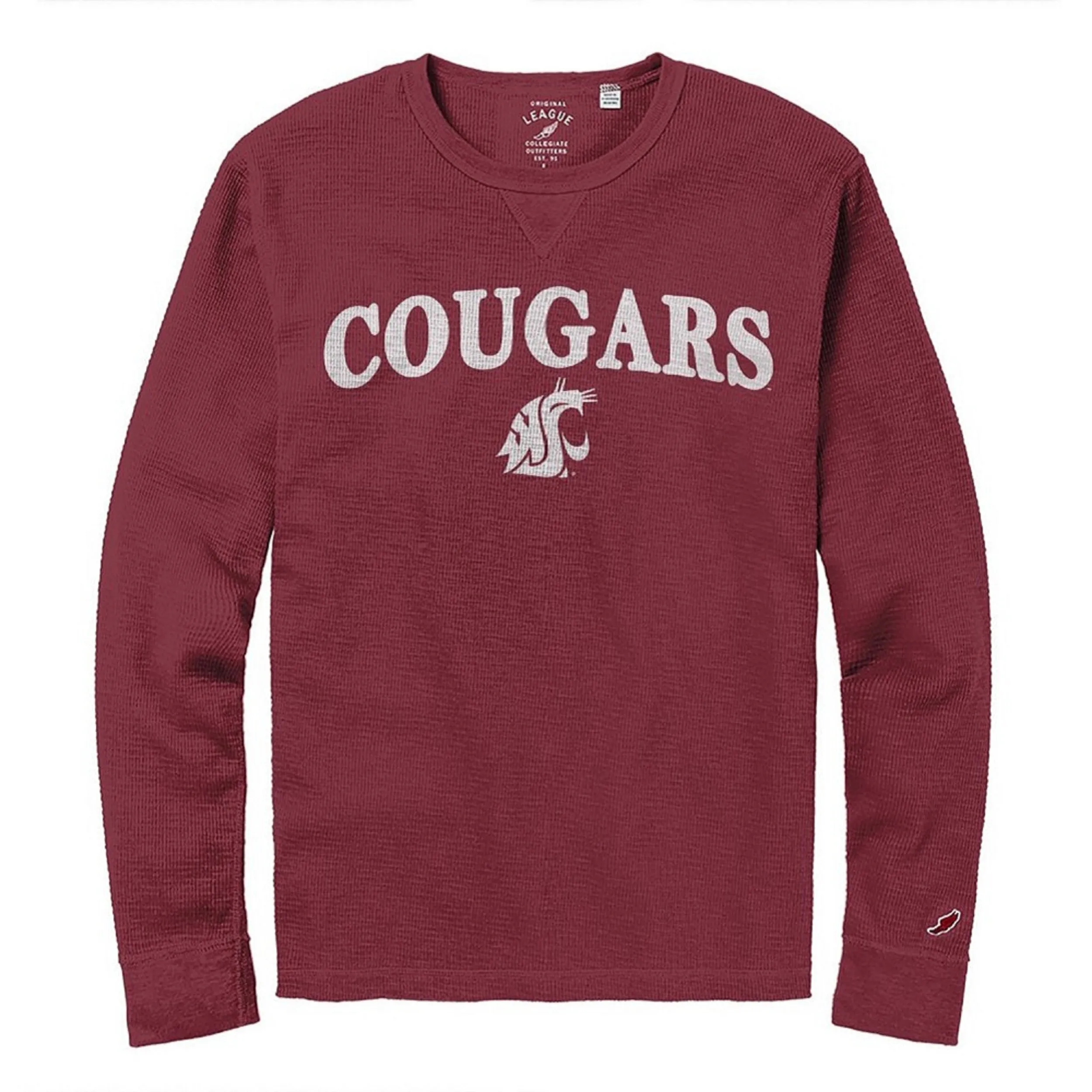 Men's Crimson WSU Cougar's Slub Thermal Long Sleeve