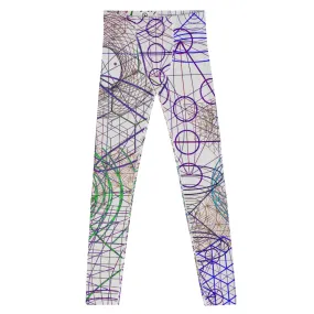 Men's Gym Leggings, Wrestling Tights, Printed Leggings, Yoga Leggings, Men's Rave Pants, Men's Festival Tights, Uranus, Capricorn, Purple