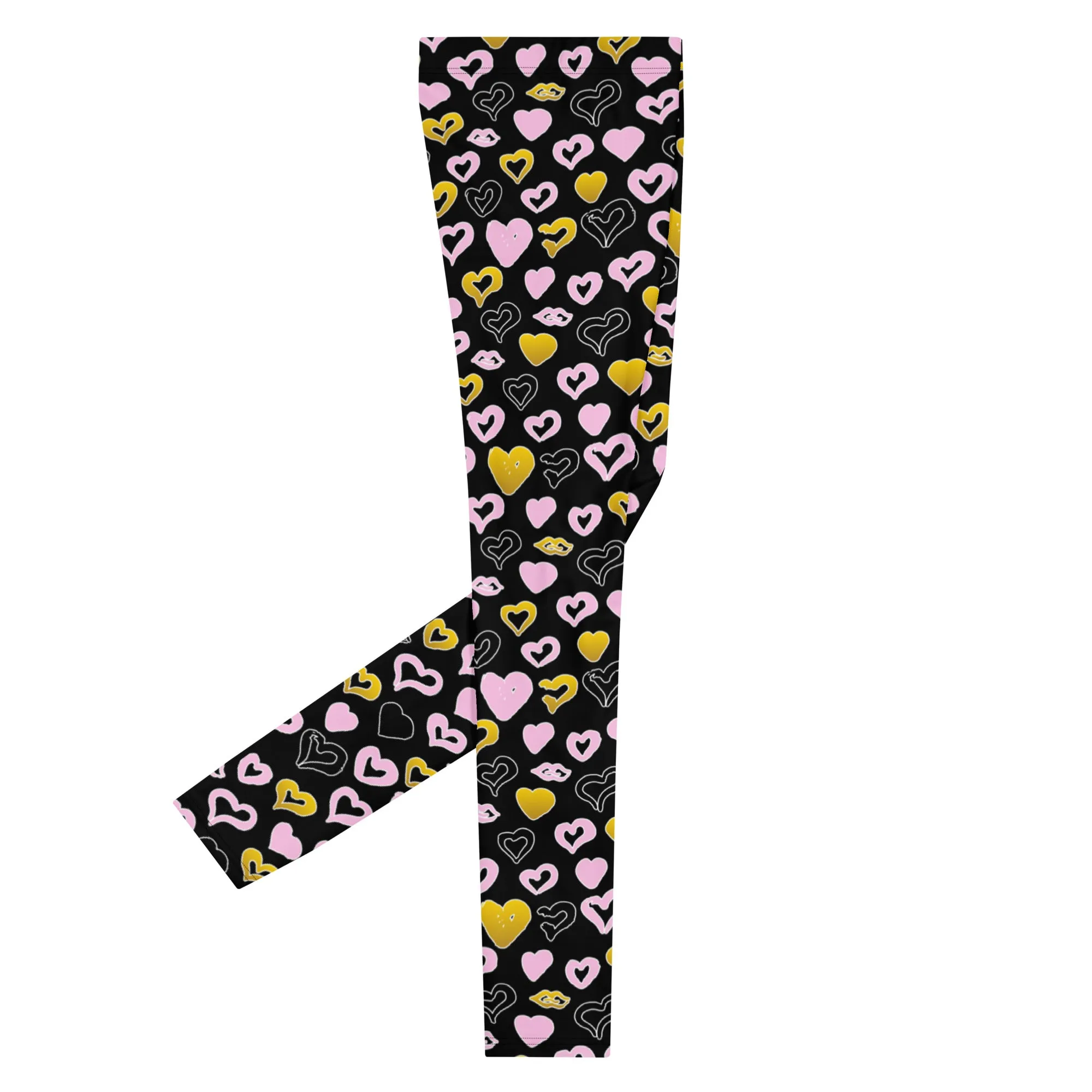 Men's Leggings, Hearts, Valentine's Day, Gift for Him