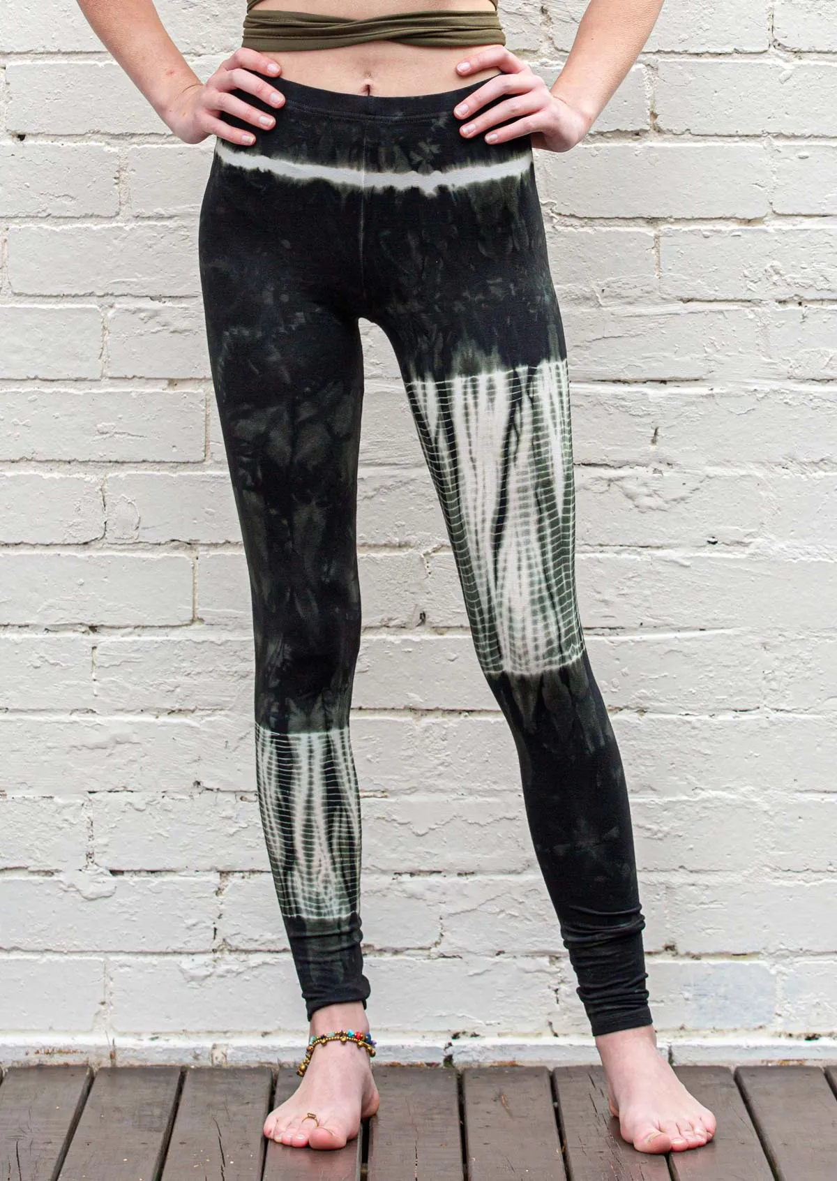 Midnight Green Ombre Tie Dye Leggings