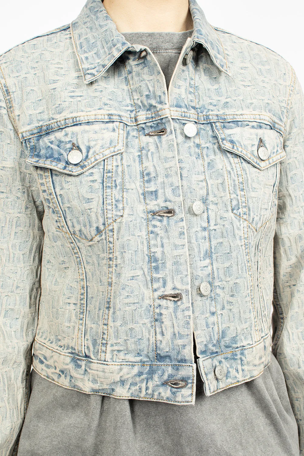 Monogram Denim Jacket Blue/Beige