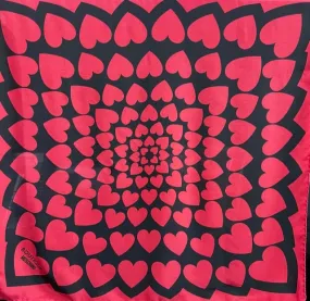 MOSCHINO Made in Italy "Hearts" Women's Silk Square Scarf