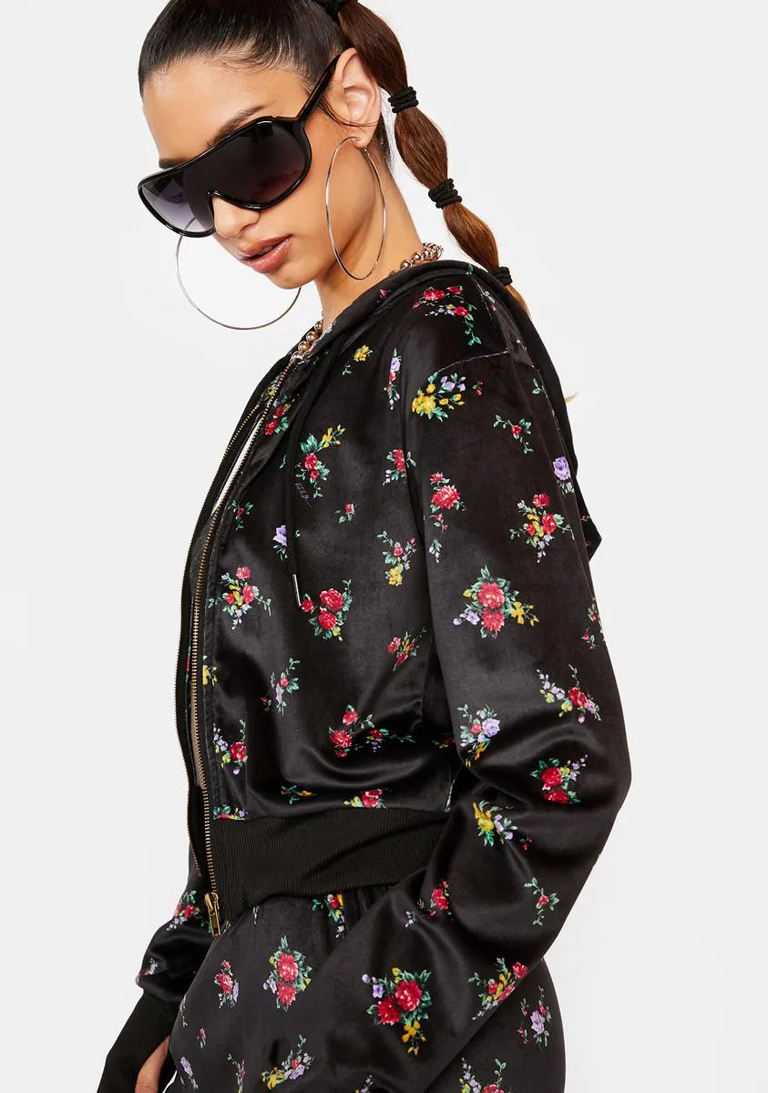 Noir Floral Bedford Jacket