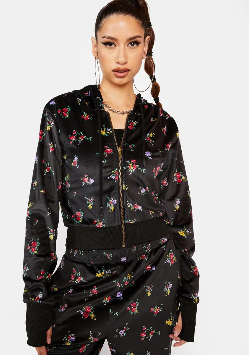 Noir Floral Bedford Jacket