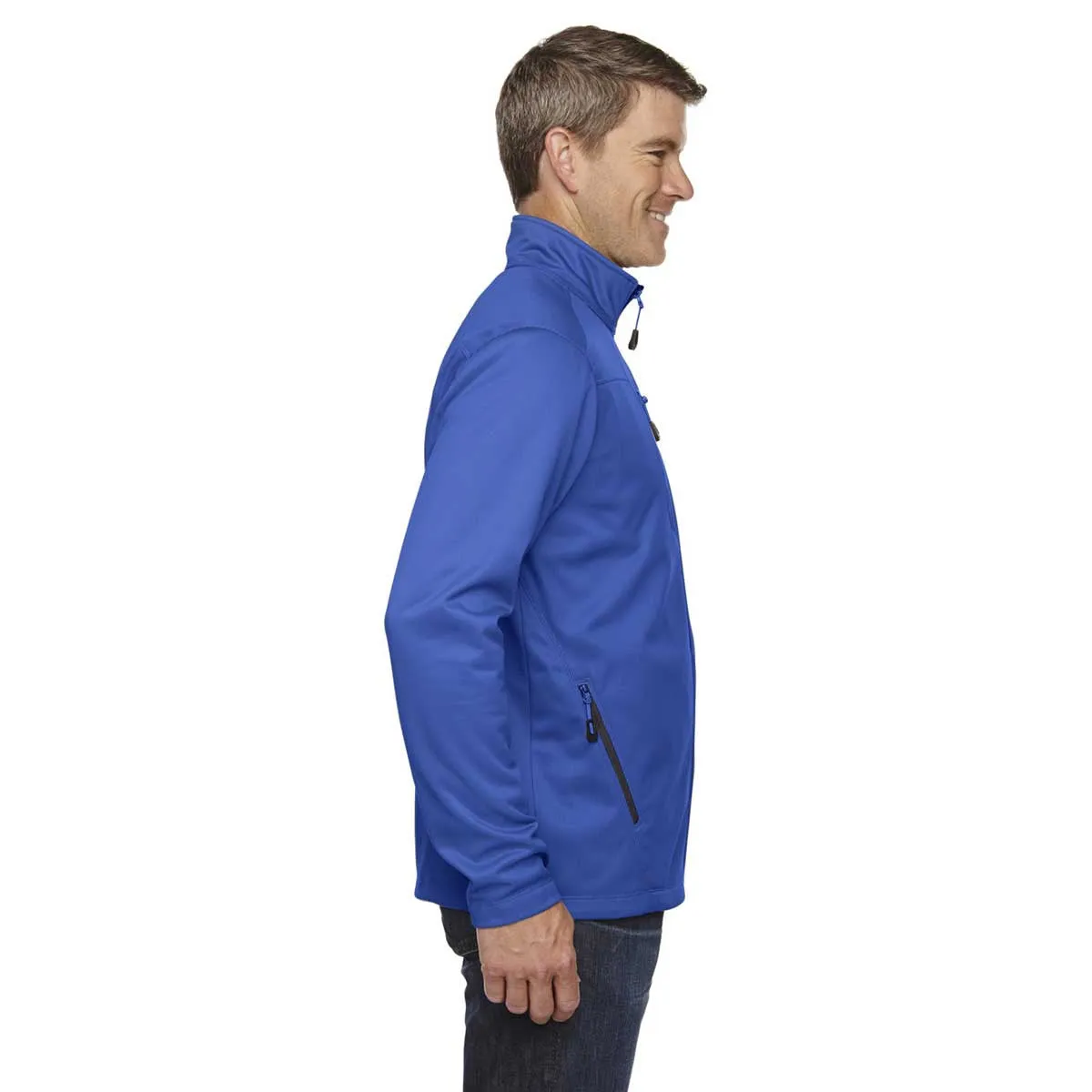 North End Men's Nautical Blue Trace Printed Fleece Jacket