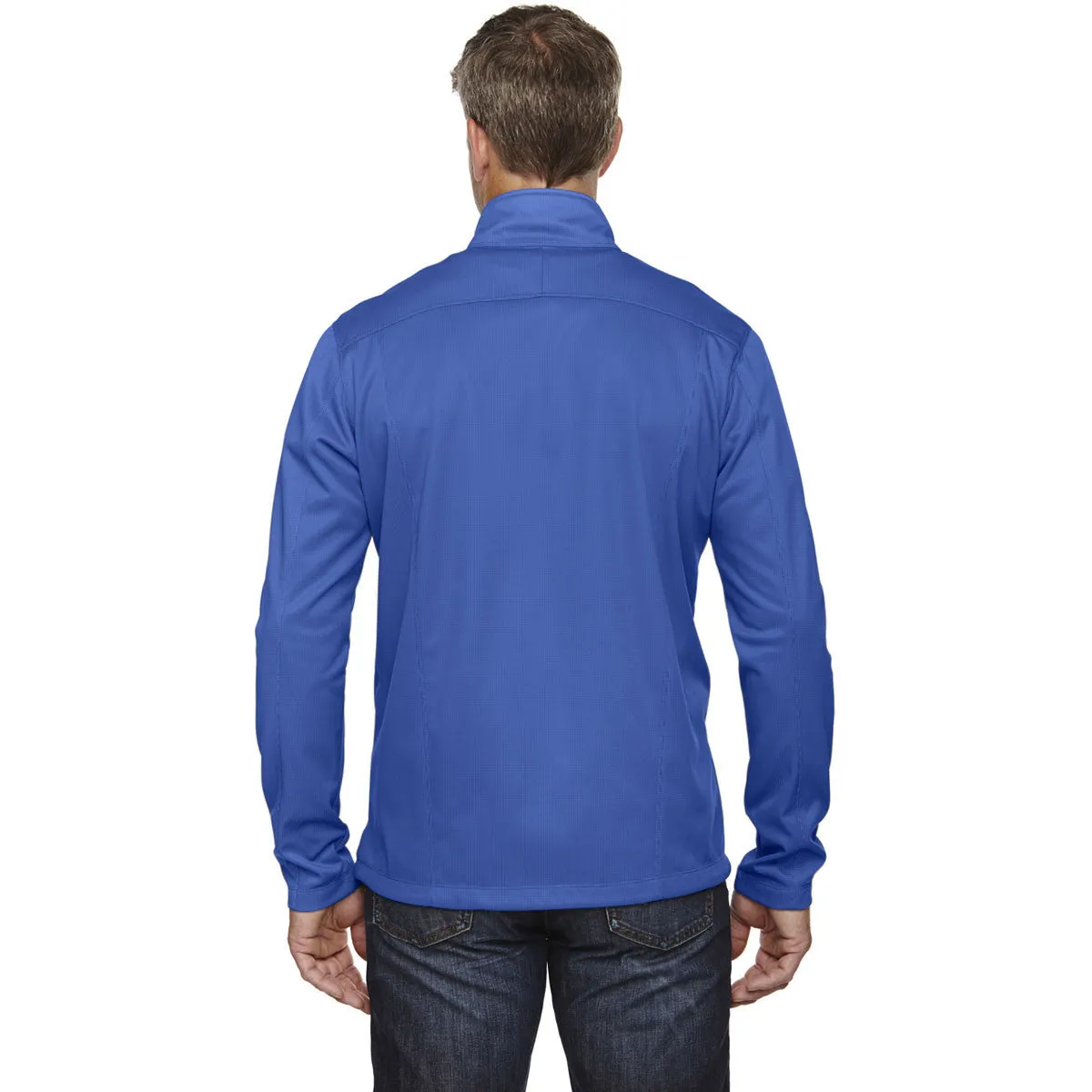 North End Men's Nautical Blue Trace Printed Fleece Jacket