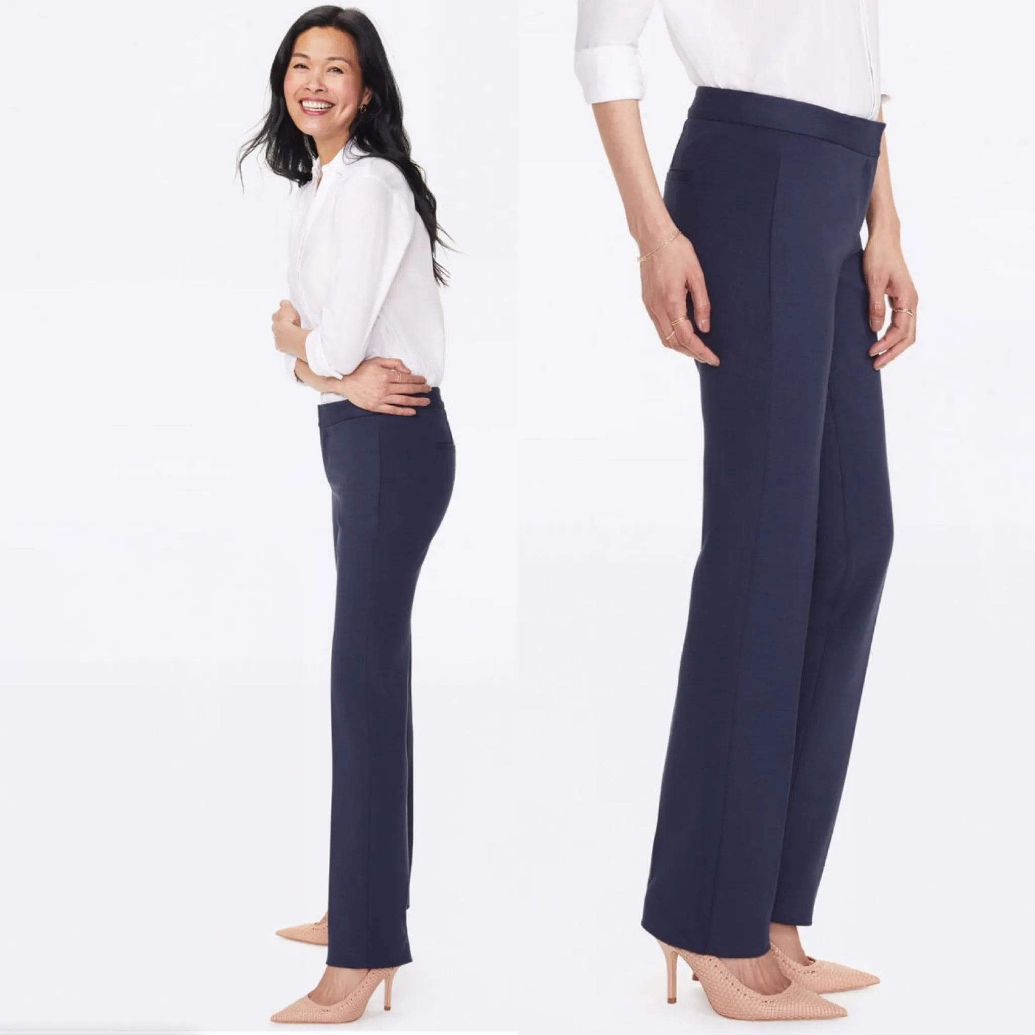 NYDJ Slim Trouser Pants NWT 10P Navy