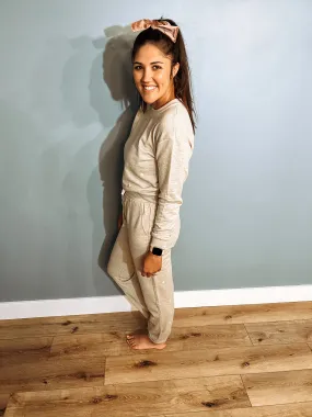 Oatmeal Dotted Sweatpants