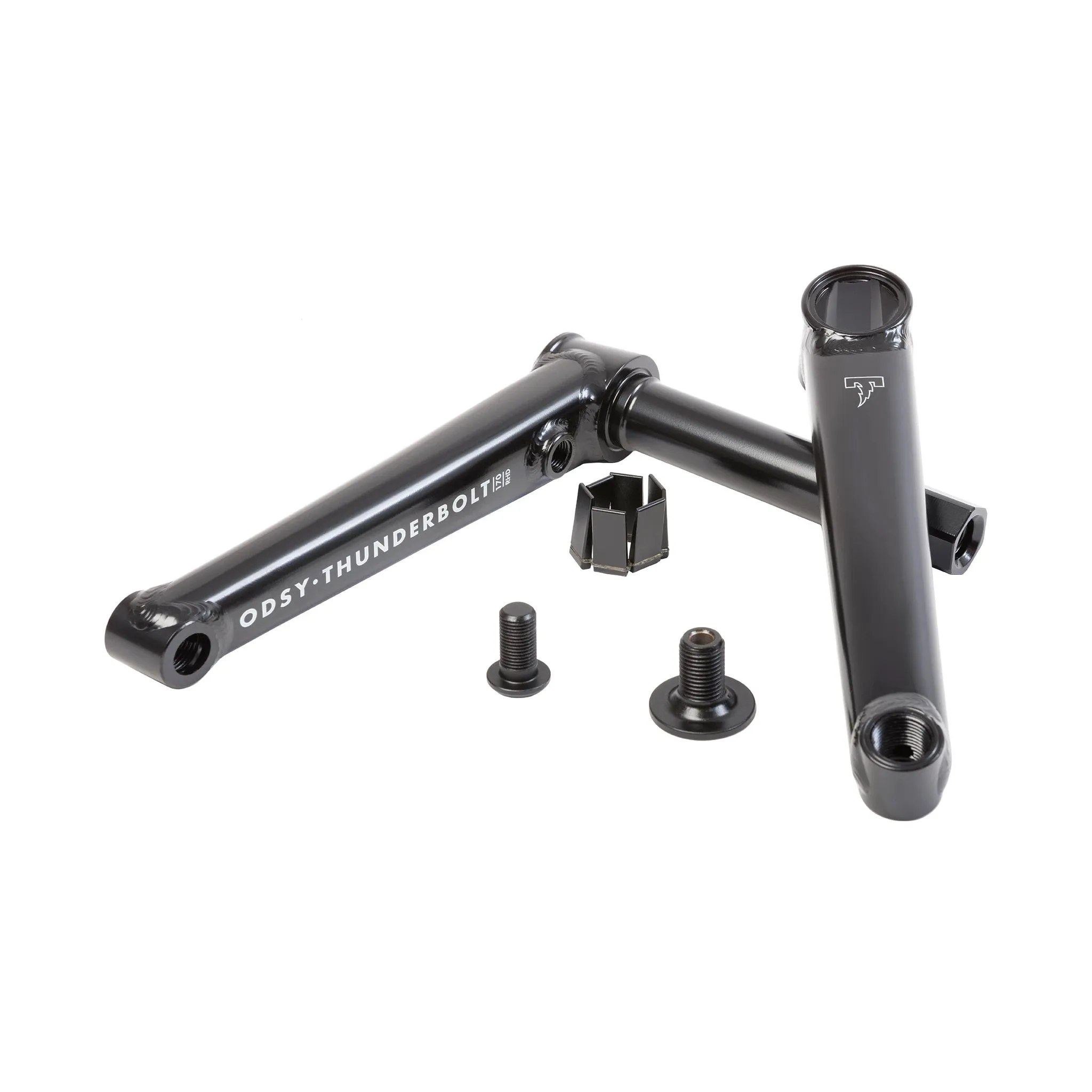 Odyssey BMX Thunderbolt Cranks 165mm LHD - Rust Proof Black