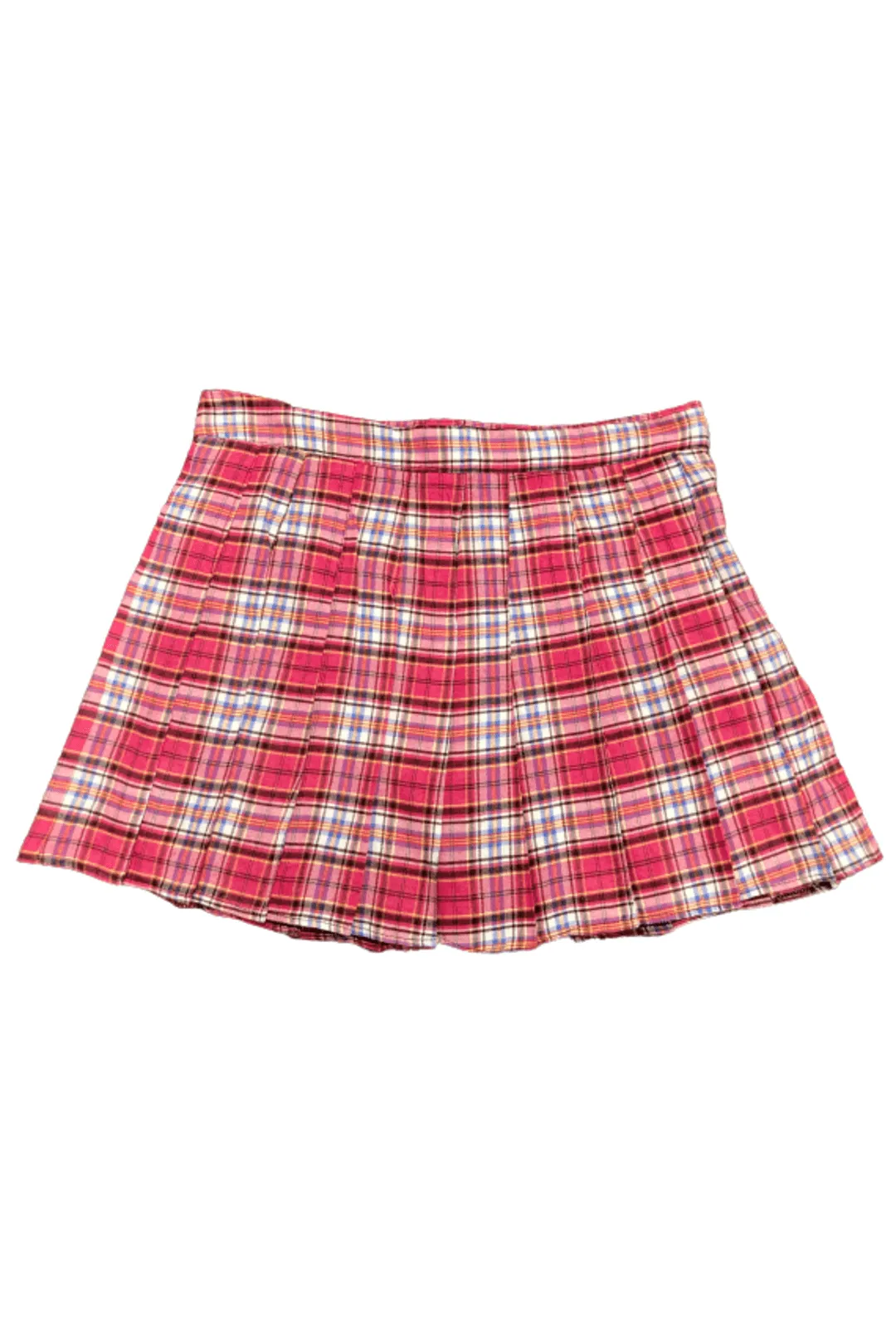 Pink and White Plaid Flannelette School Skirt