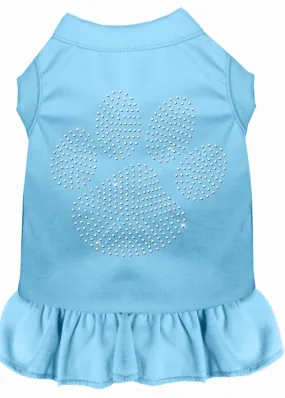 Rhinestone Clear Paw Dress Baby Blue Xs (8)