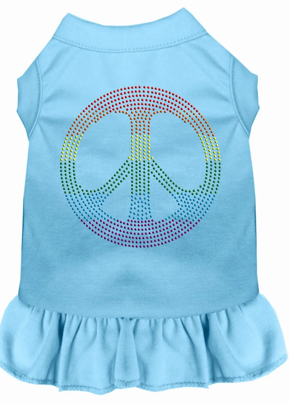 Rhinestone Rainbow Peace Dress Baby Blue Lg (14)