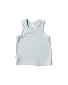 rib knit tank top - blue fog