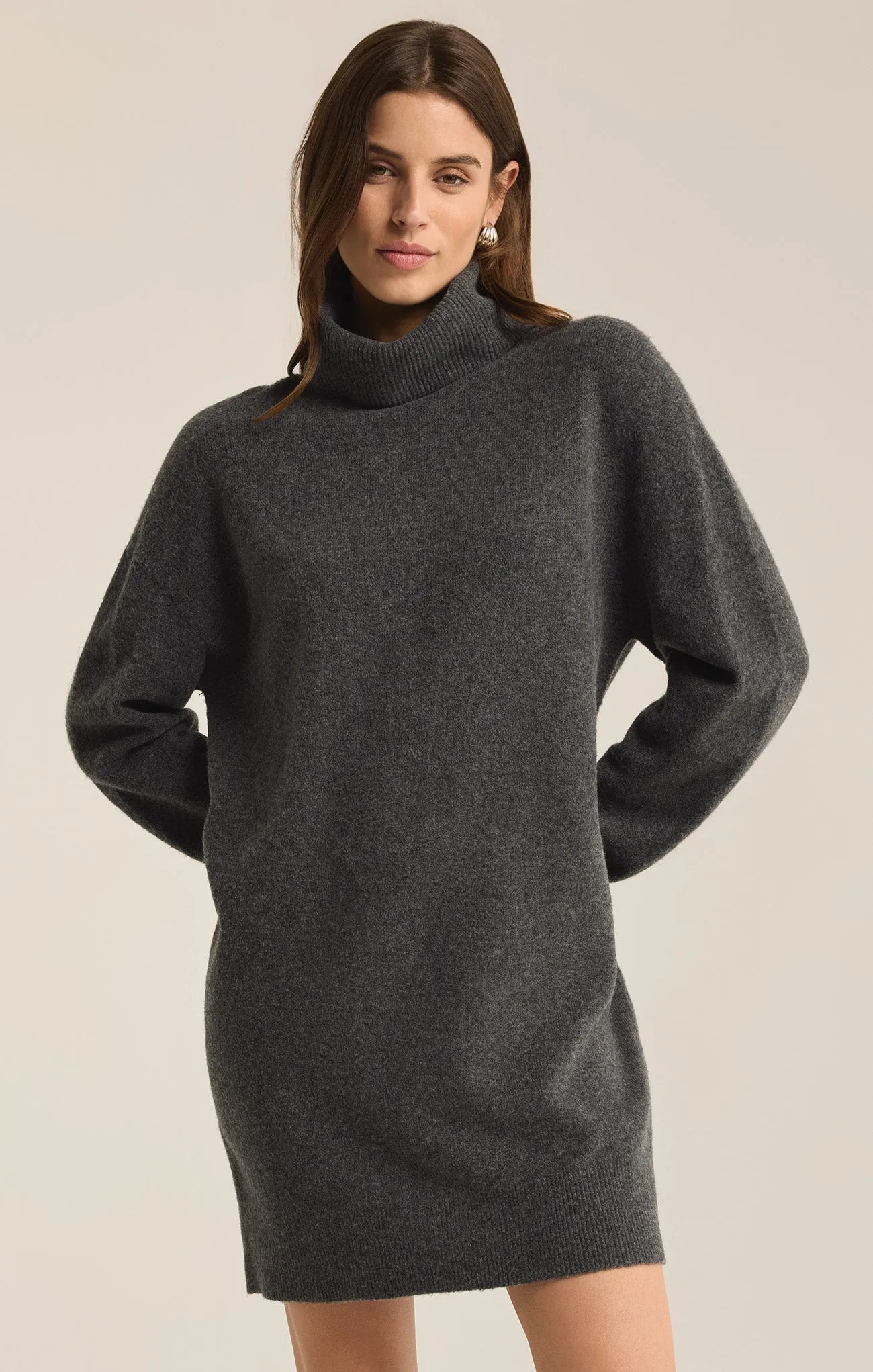 Richie Relaxed Turtleneck Sweater Mini Dress