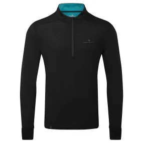 Ronhill Tech Merino Half Zip (Mens) - Black/Lake