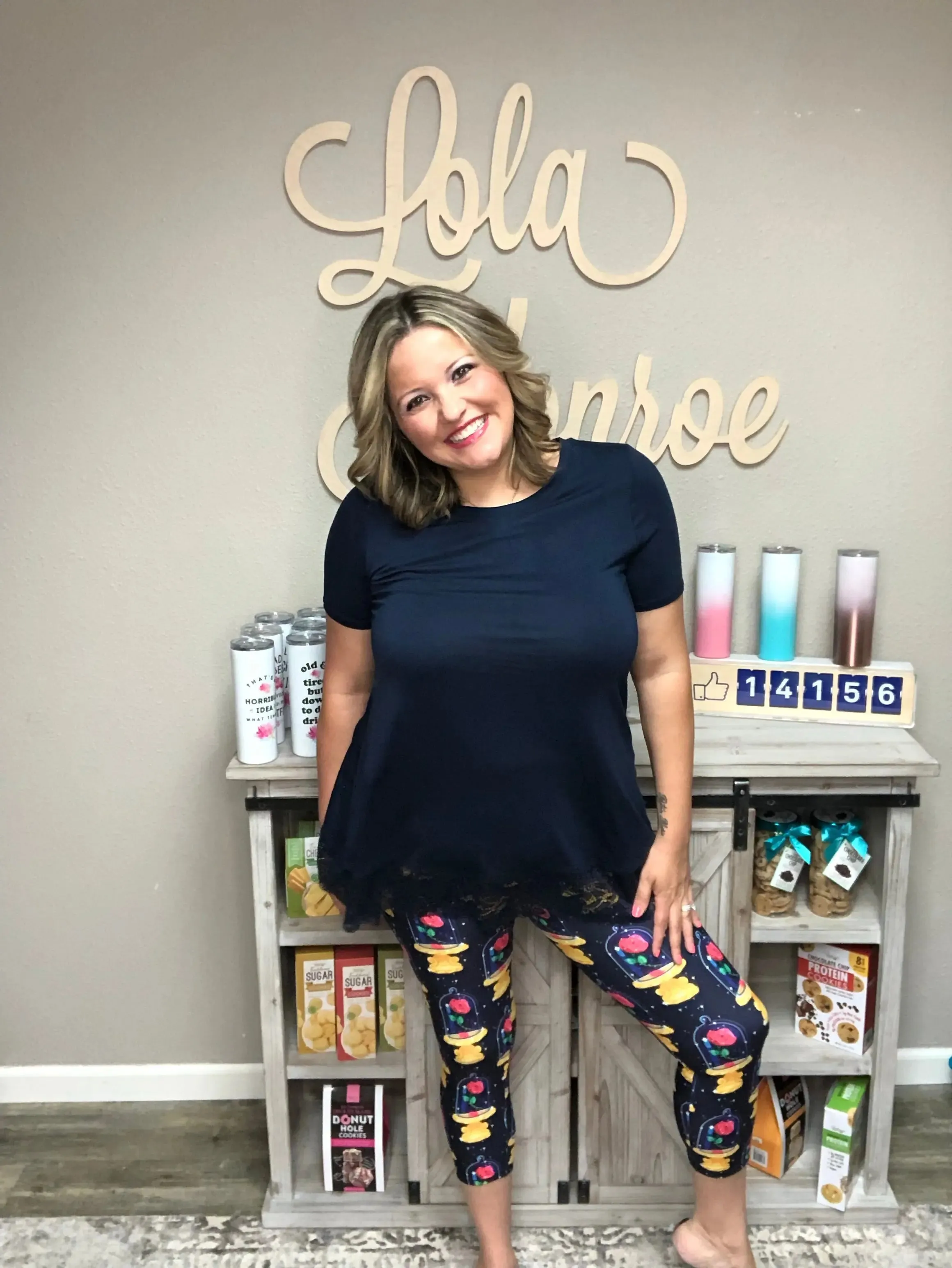 Rose Printed Leggings & Capris