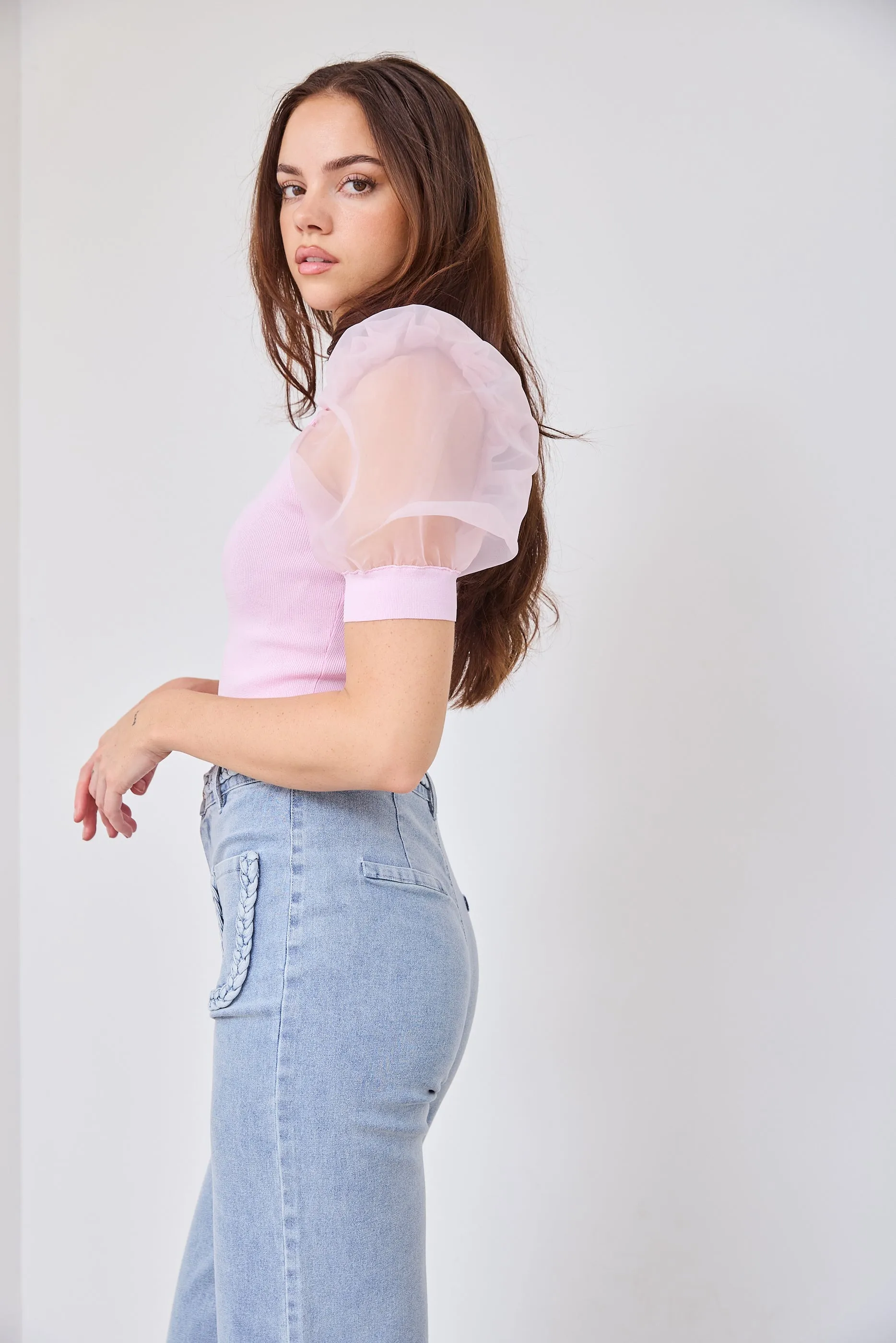 SALE - Sara Puff Sleeve Knit Top