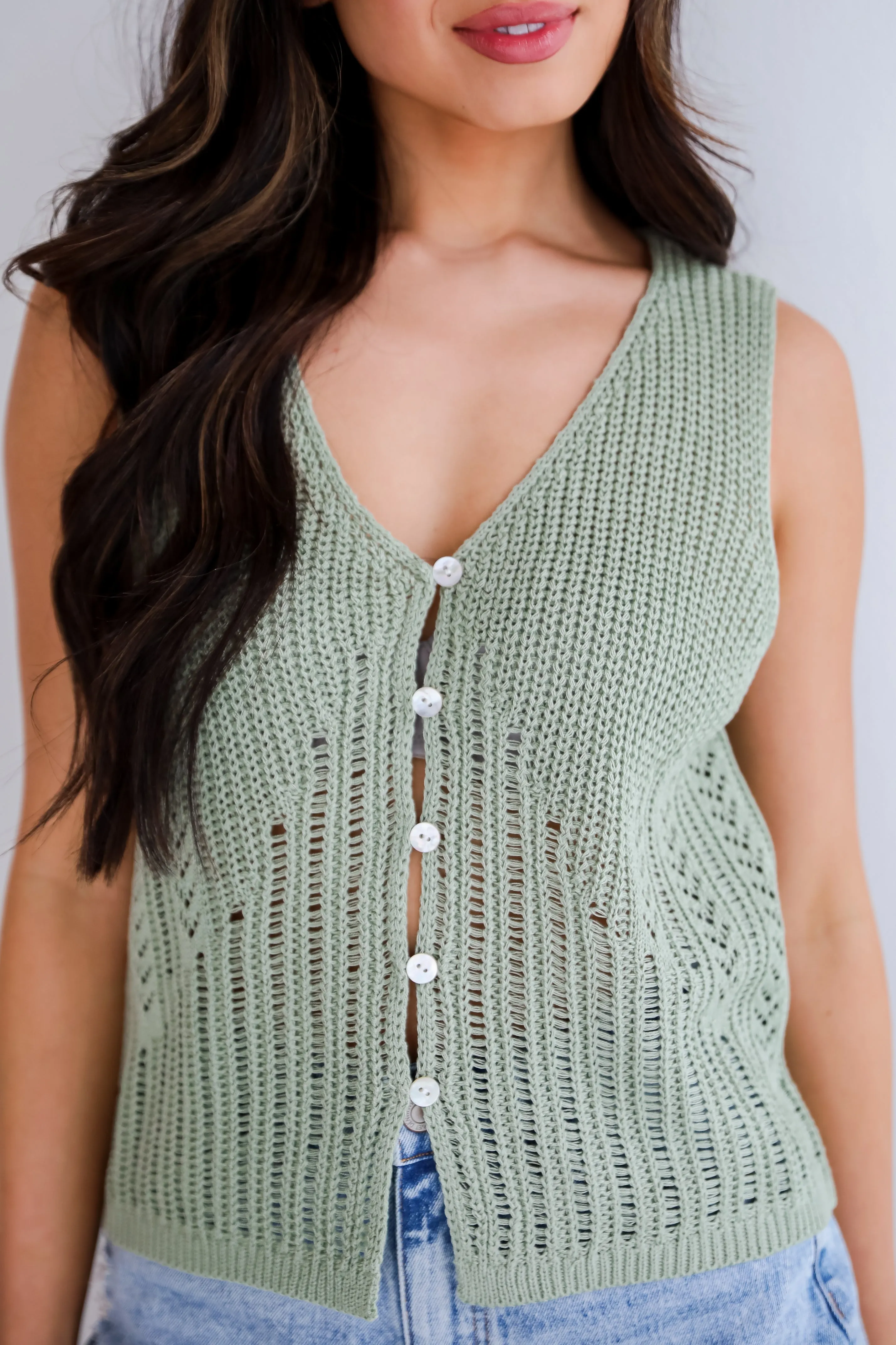 Sandy Sweetie Crochet Knit Tank