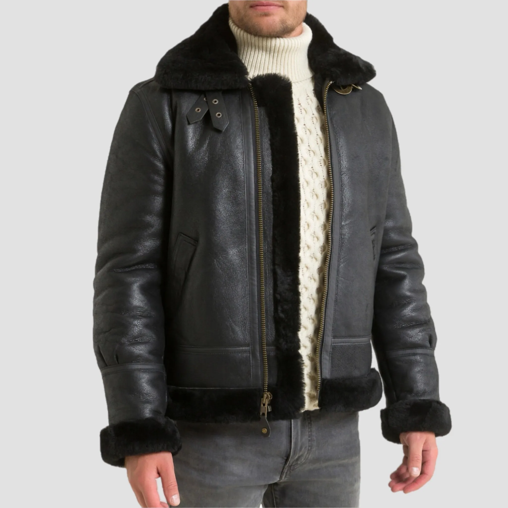 Schott NYC Leather Aviator Jacket