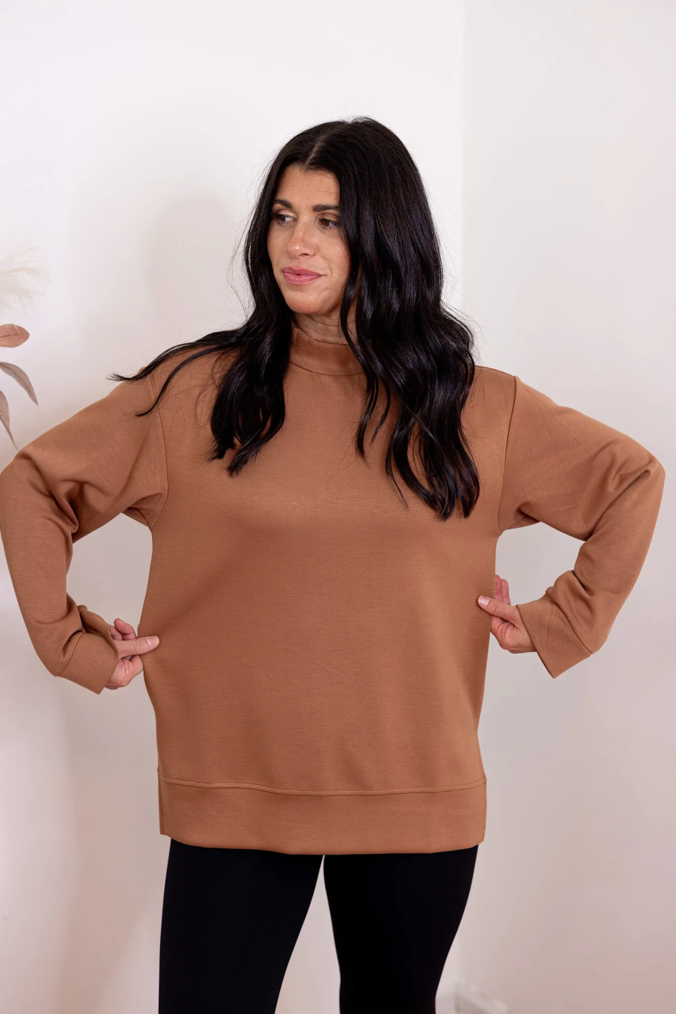 Scuba Knit Perfection Tan Top