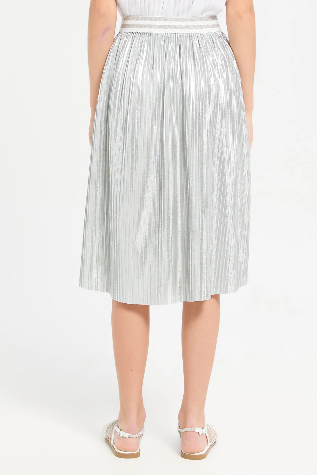 Senior Girls Silver Pleated Skirt