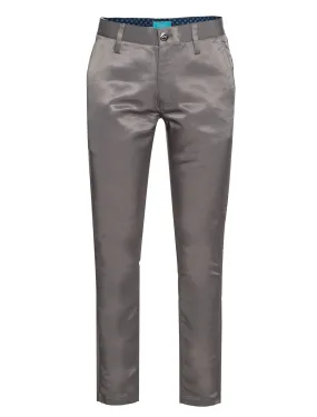 Skinny Pants with a sheen fabric in Steel color