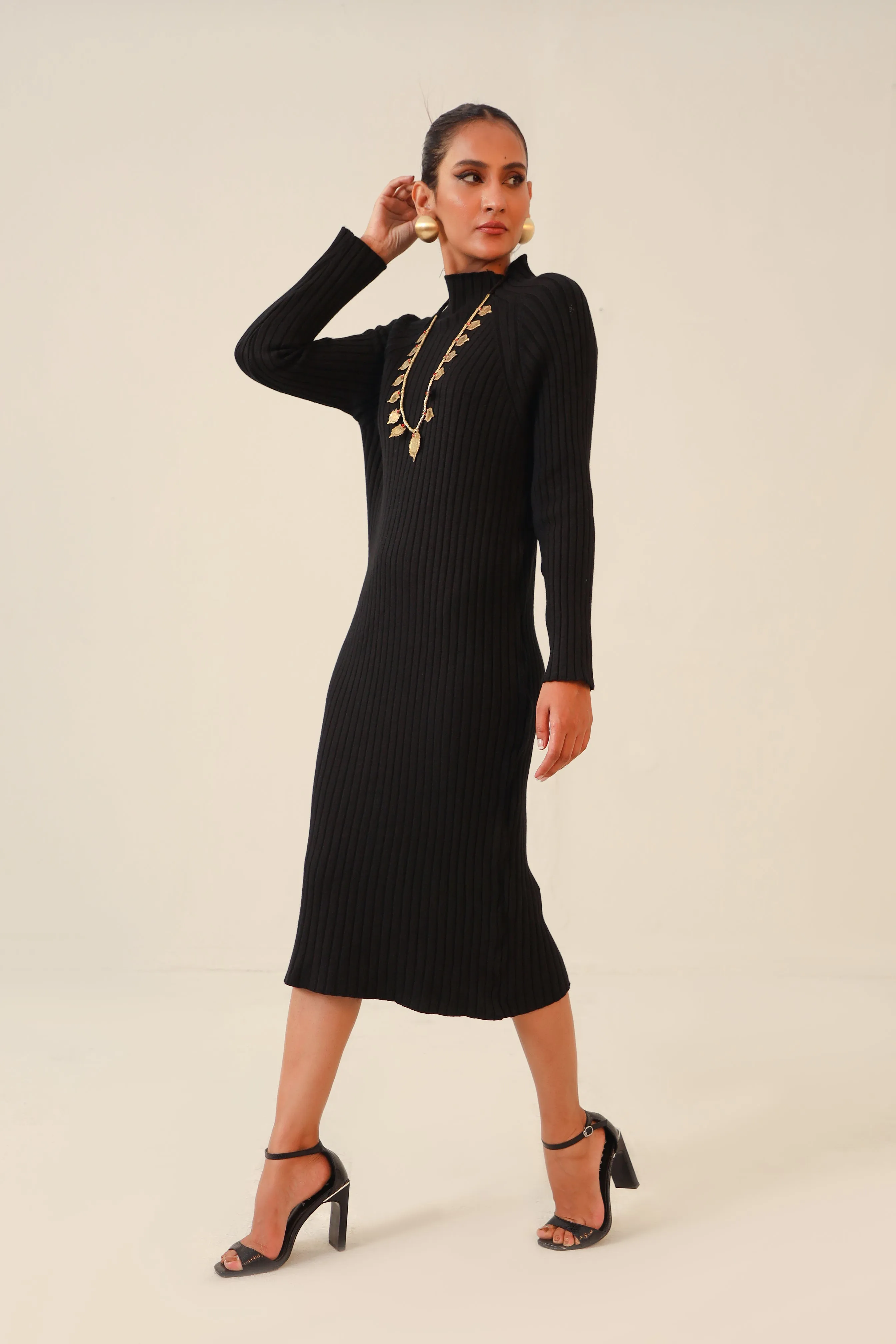 Sofia Sweater Dress Black